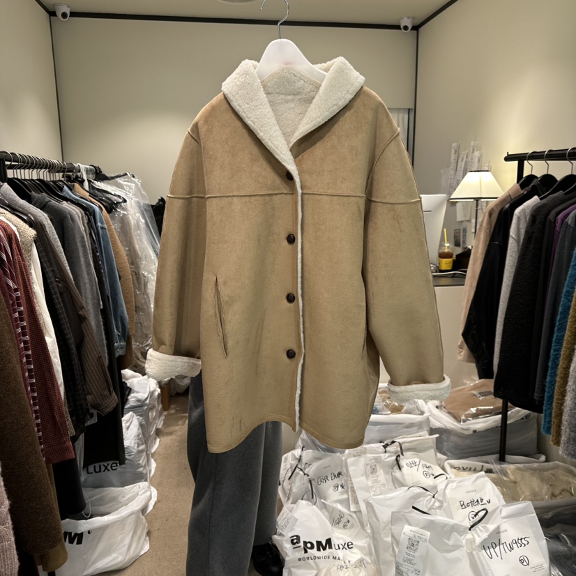 RE STOCK東大門㊣代購女士新品熱賣職業推薦休閑時尚短款大衣RE STOCK短款大衣圖色2