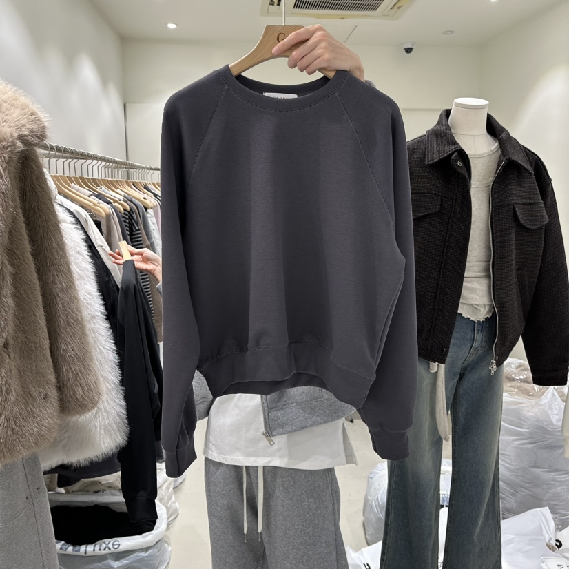 GLORY東大門㊣實拍女裝新款時尚熱賣25秋冬職業休閑衛衣加絨GLORY衛衣圖色2墨色