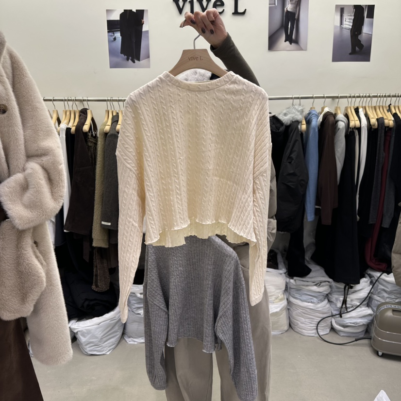 VIVEL東大門㊣實拍女士新款職業推薦休閑熱賣25秋冬時尚針織衫VIVEL針織衫圖色1