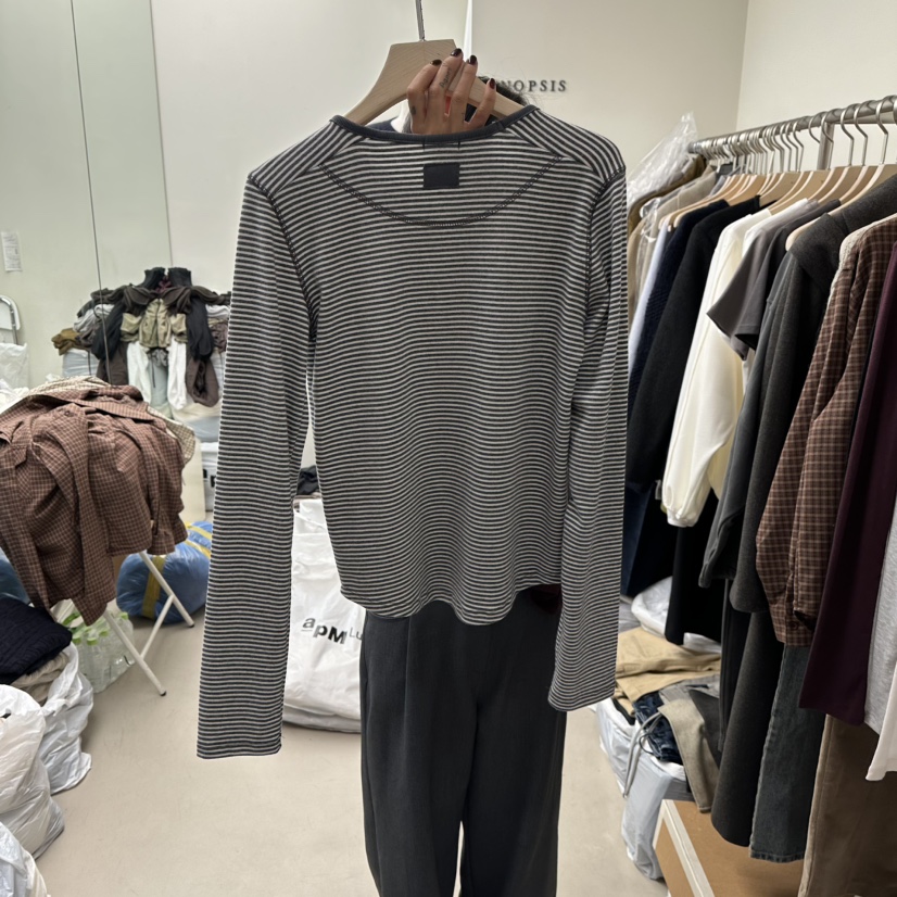 NOPSIS東大門㊣代購女裝新款熱賣休閑時尚人氣推薦職業長袖T恤NOPSIS長袖T恤