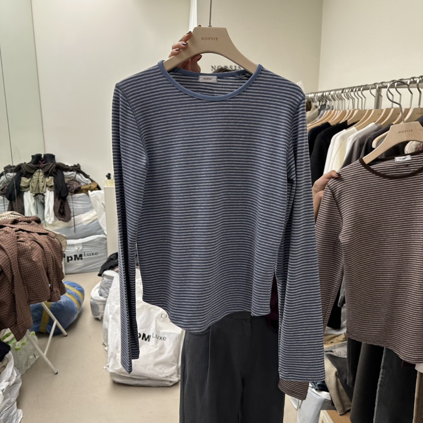 NOPSIS東大門㊣代購女裝新款熱賣休閑時尚人氣推薦職業長袖T恤NOPSIS長袖T恤圖色1