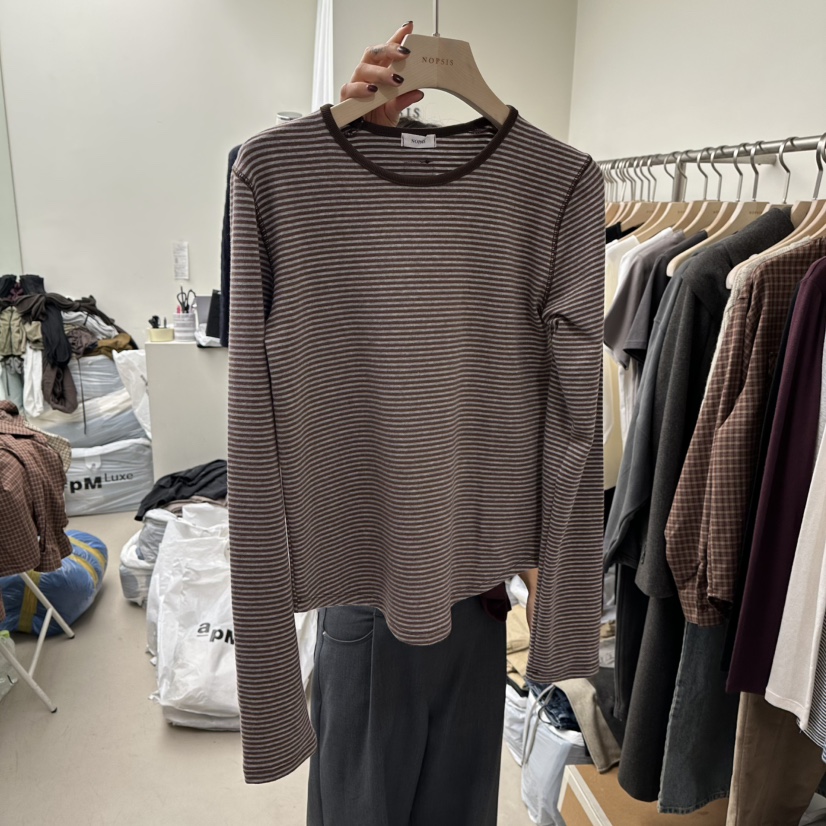 NOPSIS東大門㊣代購女裝新款熱賣休閑時尚人氣推薦職業長袖T恤NOPSIS長袖T恤圖色2
