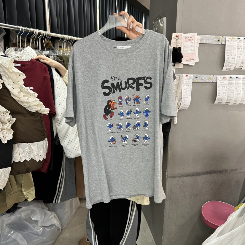 MOMAZU韓國代購㊣女士新款25秋冬熱賣時尚職業人氣推薦休閑T恤MOMAZUT恤圖色2