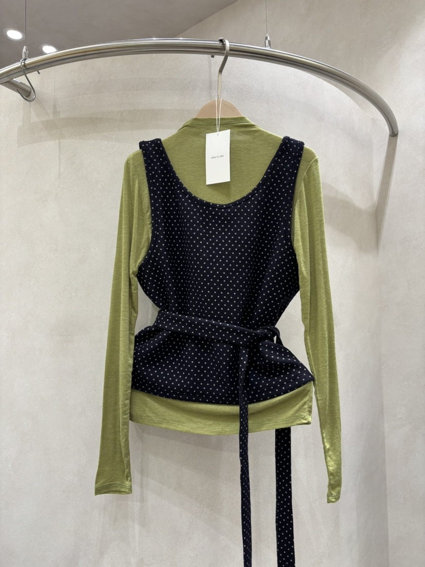 WHO IS SHE東大門㊣直郵女裝新品休閑吊帶背心不含內搭含脖帶套裝WHO IS SHE吊帶/背心