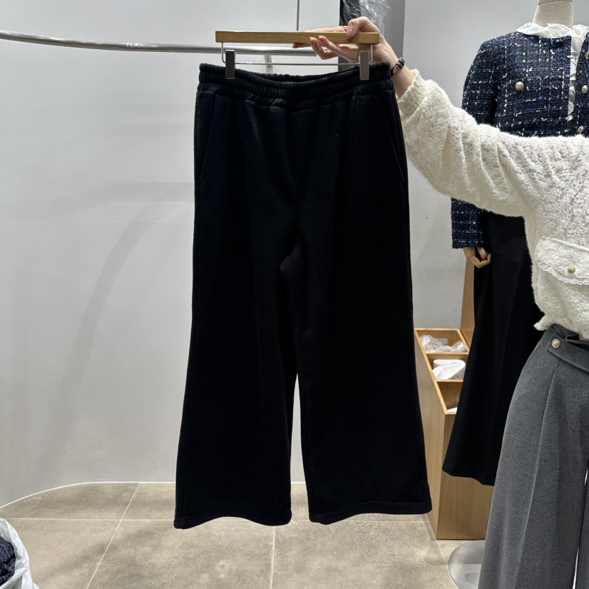 ENVY韓國代購㊣女裝新品25秋冬推薦人氣時尚熱賣休閑褲羊毛ENVY休閑褲圖色2黑色