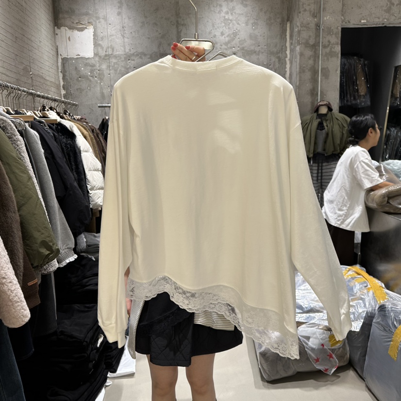 JUNI韓國代購㊣女士新品職業人氣休閑25秋冬時尚熱賣長袖T恤my juni長袖T恤