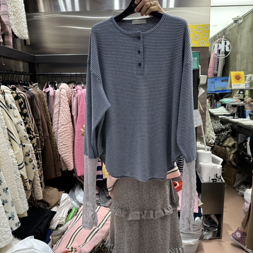 RUNWAY-런웨이東大門㊣代購女裝新款時尚休閑25秋冬長袖T恤RUNWAY長袖T恤圖色1