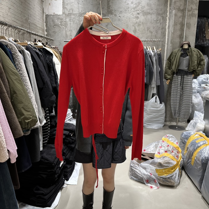 JUNI韓國直郵㊣女士新品25秋冬職業熱賣休閑推薦時尚針織衫my juni針織衫圖色1