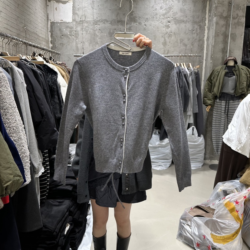 JUNI韓國直郵㊣女士新品25秋冬職業熱賣休閑推薦時尚針織衫my juni針織衫圖色3