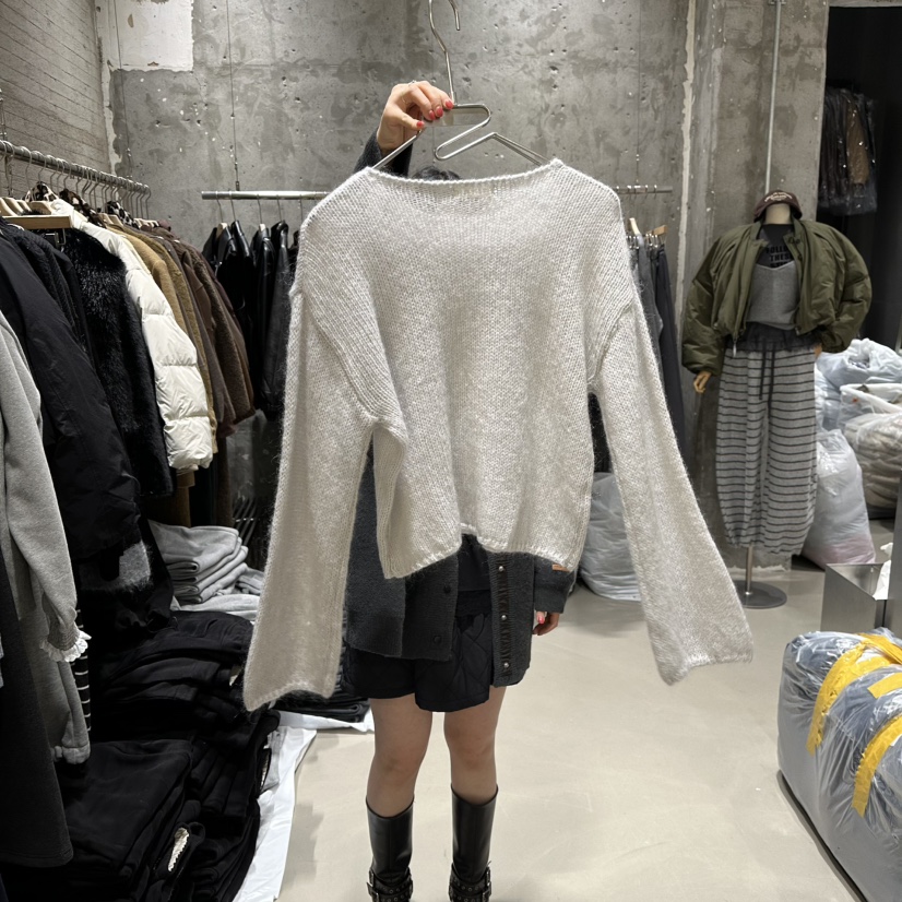 JUNI東大門㊣直郵女裝新品25秋冬職業休閑時尚針織衫馬海毛my juni針織衫