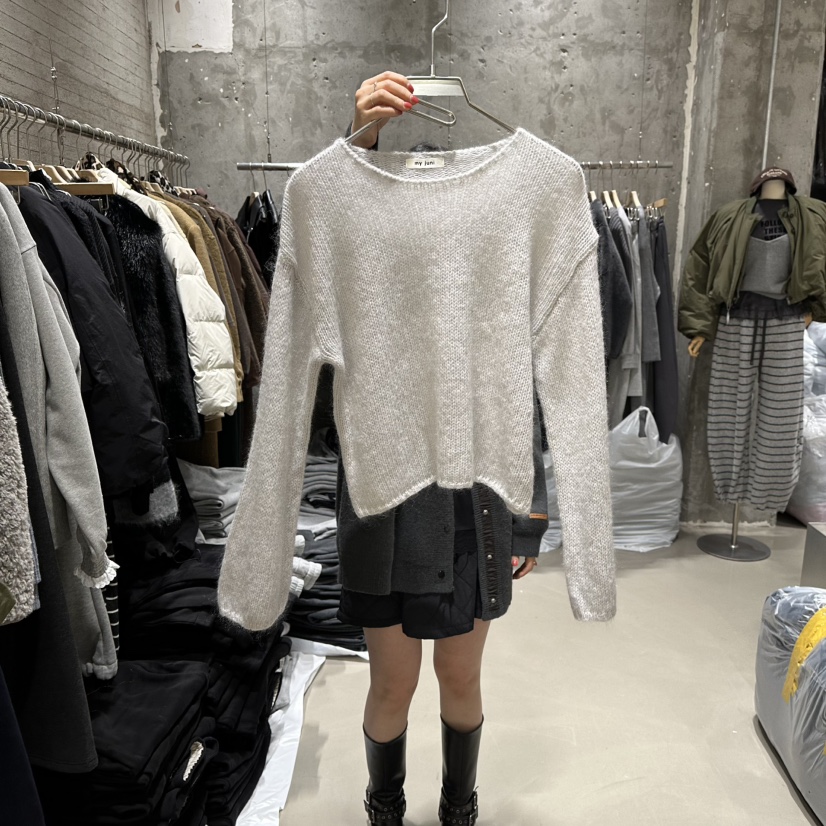JUNI東大門㊣直郵女裝新品25秋冬職業休閑時尚針織衫馬海毛my juni針織衫圖色1