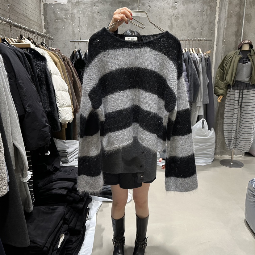 JUNI東大門㊣直郵女裝新品25秋冬職業休閑時尚針織衫馬海毛my juni針織衫圖色2