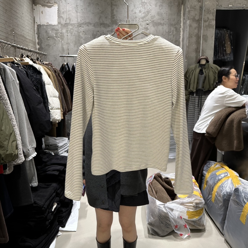 JUNI東大門㊣代購女士新款職業人氣推薦休閑熱賣長袖T恤安哥拉my juni長袖T恤