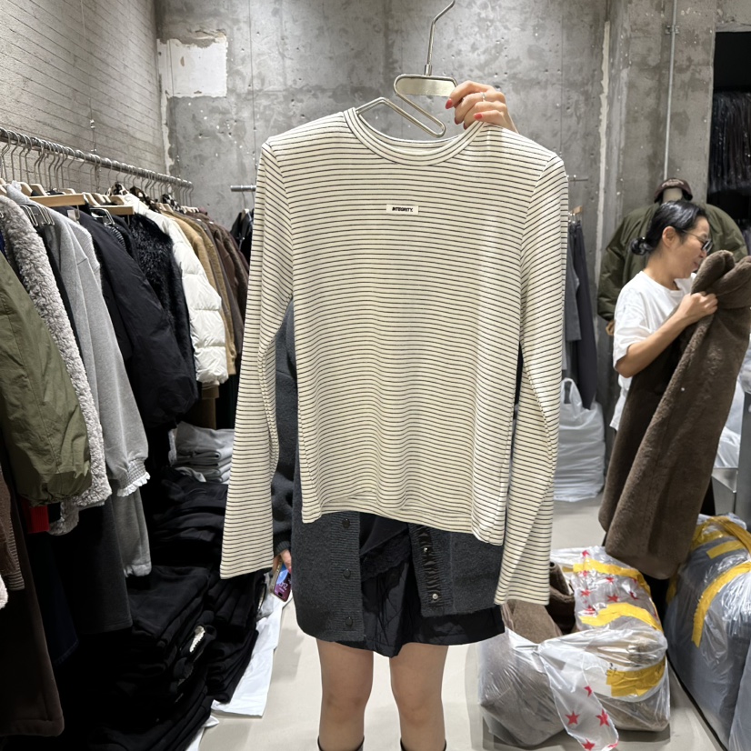 JUNI東大門㊣代購女士新款職業人氣推薦休閑熱賣長袖T恤安哥拉my juni長袖T恤圖色1