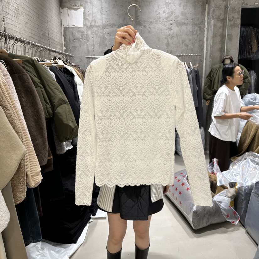 JUNI韓國直郵㊣女士新款熱賣25秋冬推薦時尚休閑襯衫蕾絲衫my juni襯衫/蕾絲衫