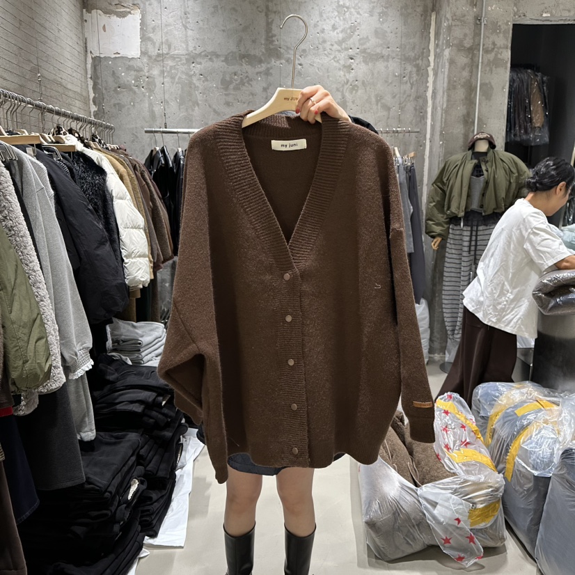 JUNI韓國直郵㊣女士新品職業熱賣25秋冬時尚休閑人氣針織衫my juni針織衫圖色2