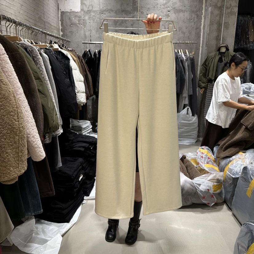 JUNI韓國直郵㊣女裝新品時尚休閑人氣熱賣職業推薦休閑褲加絨my juni休閑褲圖色1