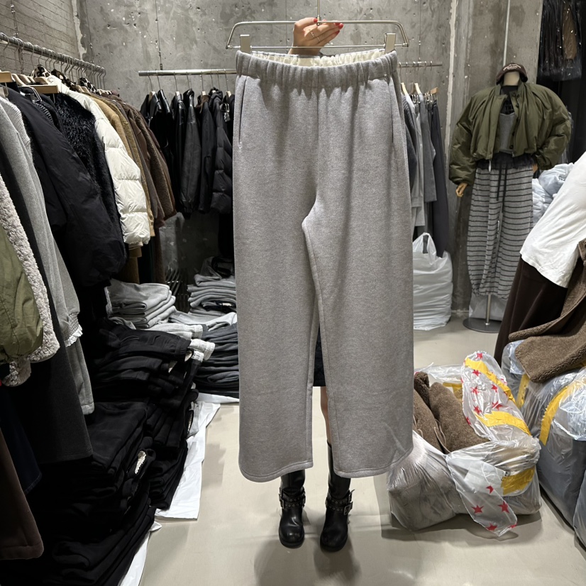 JUNI韓國直郵㊣女裝新品時尚休閑人氣熱賣職業推薦休閑褲加絨my juni休閑褲圖色2