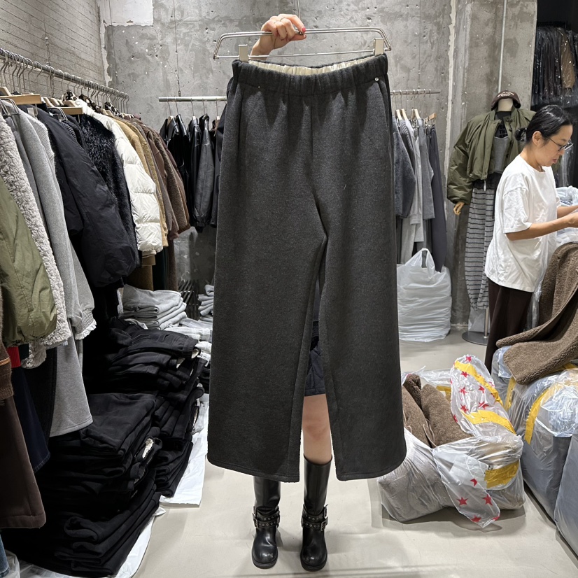 JUNI韓國直郵㊣女裝新品時尚休閑人氣熱賣職業推薦休閑褲加絨my juni休閑褲圖色3