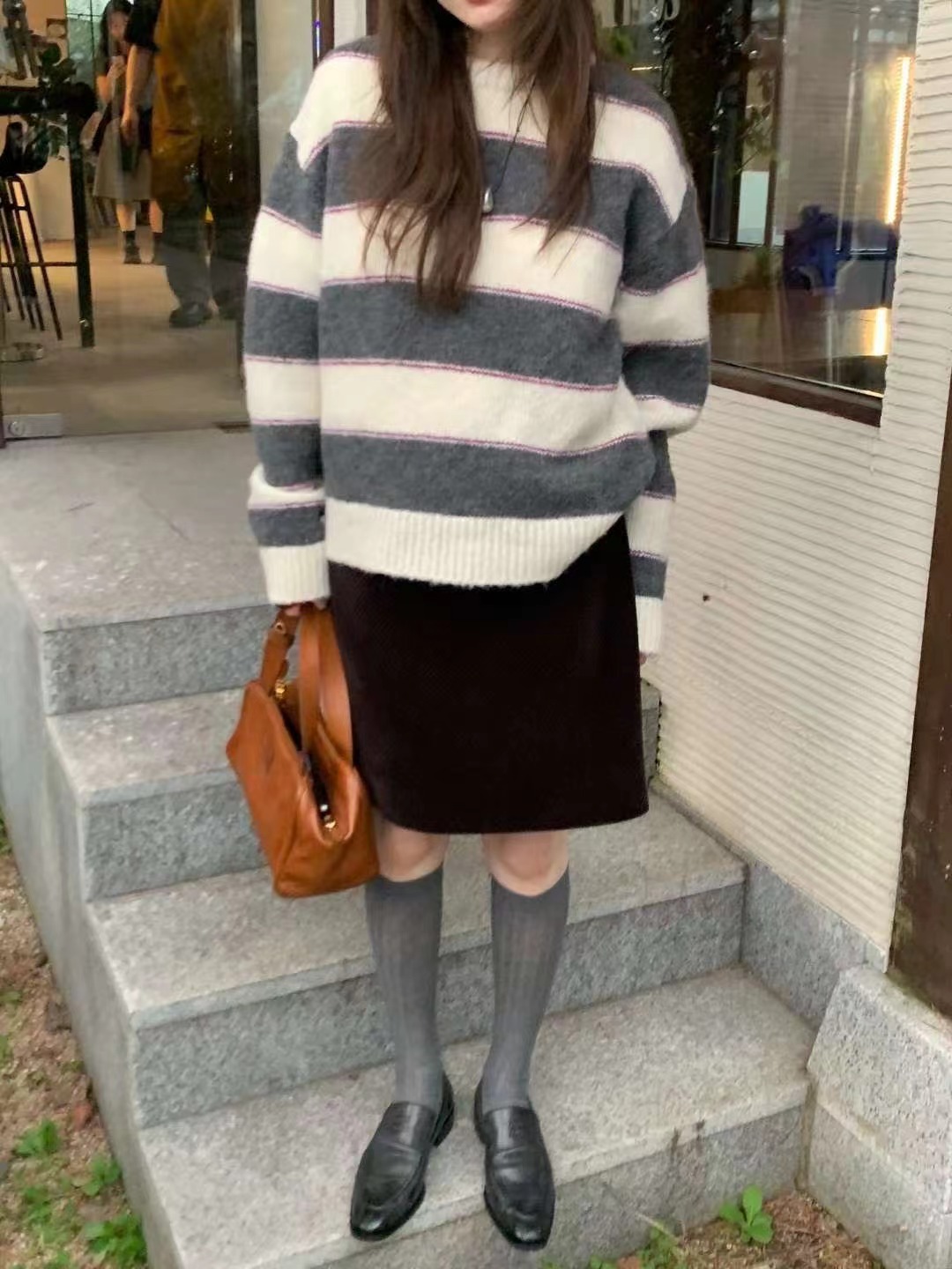 WEARRAW韓國代購㊣女裝新款25秋冬休閑裙褲中長款燈芯絨絲絨WEARRAW裙褲