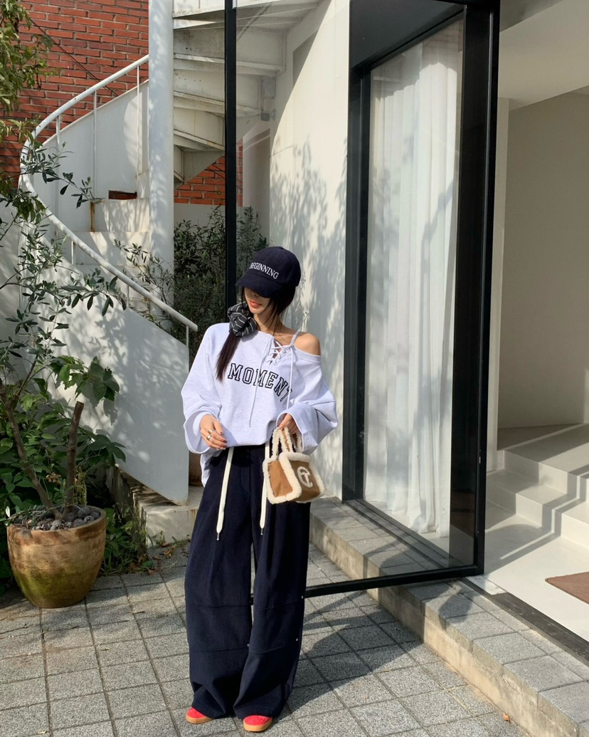 REVE CITE-L東大門㊣實拍女裝新款熱賣人氣職業休閑褲燈芯絨REVE CITE休閑褲