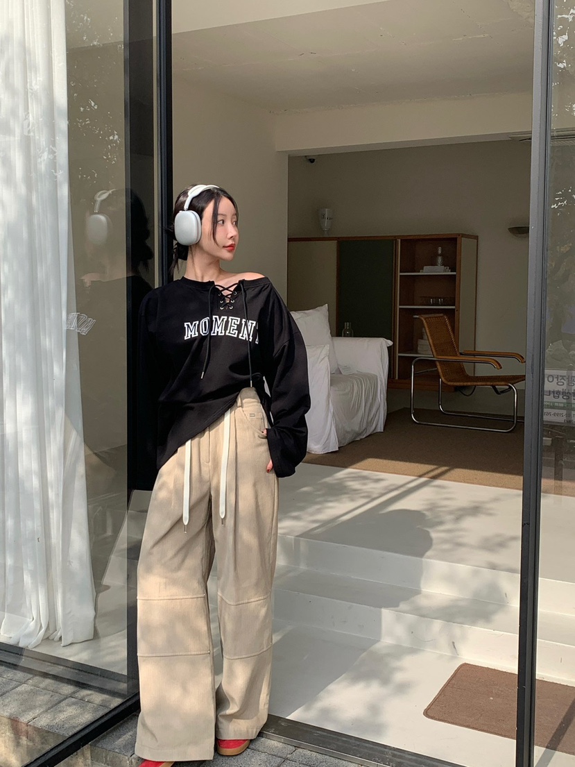 REVE CITE-L東大門㊣實拍女裝新款熱賣人氣職業休閑褲燈芯絨REVE CITE休閑褲