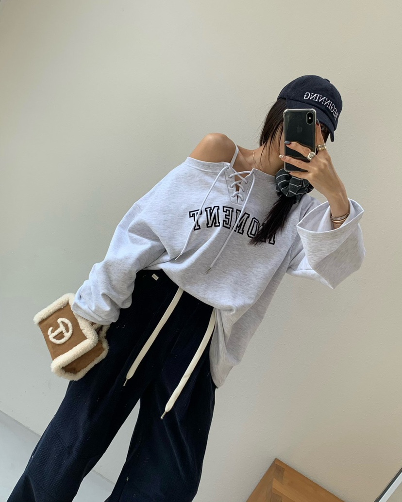 REVE CITE-L韓國直郵㊣女裝新款休閑推薦時尚熱賣衛衣羊毛衫REVE CITE衛衣圖色1