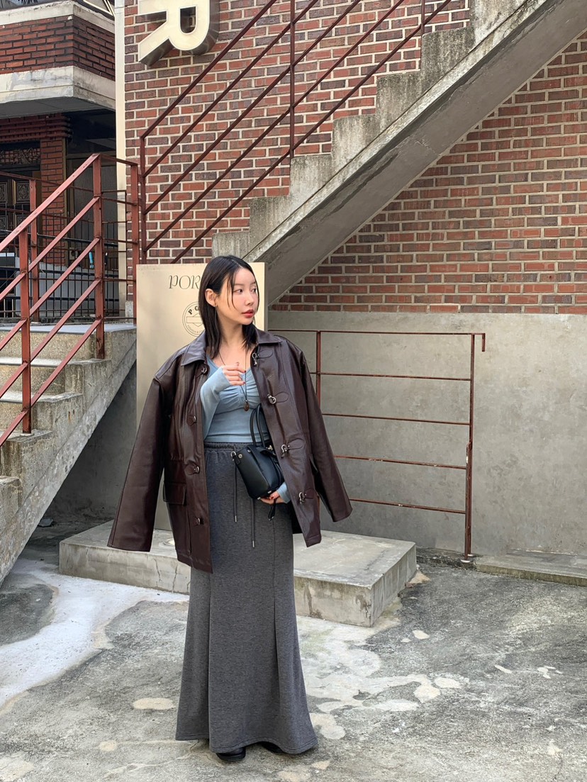 REVE CITE-L東大門㊣直郵女士新品職業25秋冬人氣長裙拉鏈REVE CITE長裙