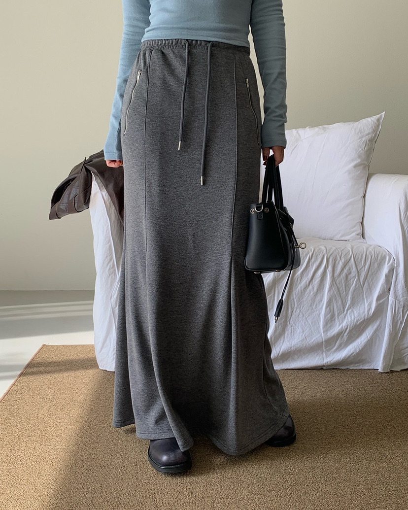 REVE CITE-L東大門㊣直郵女士新品職業25秋冬人氣長裙拉鏈REVE CITE長裙