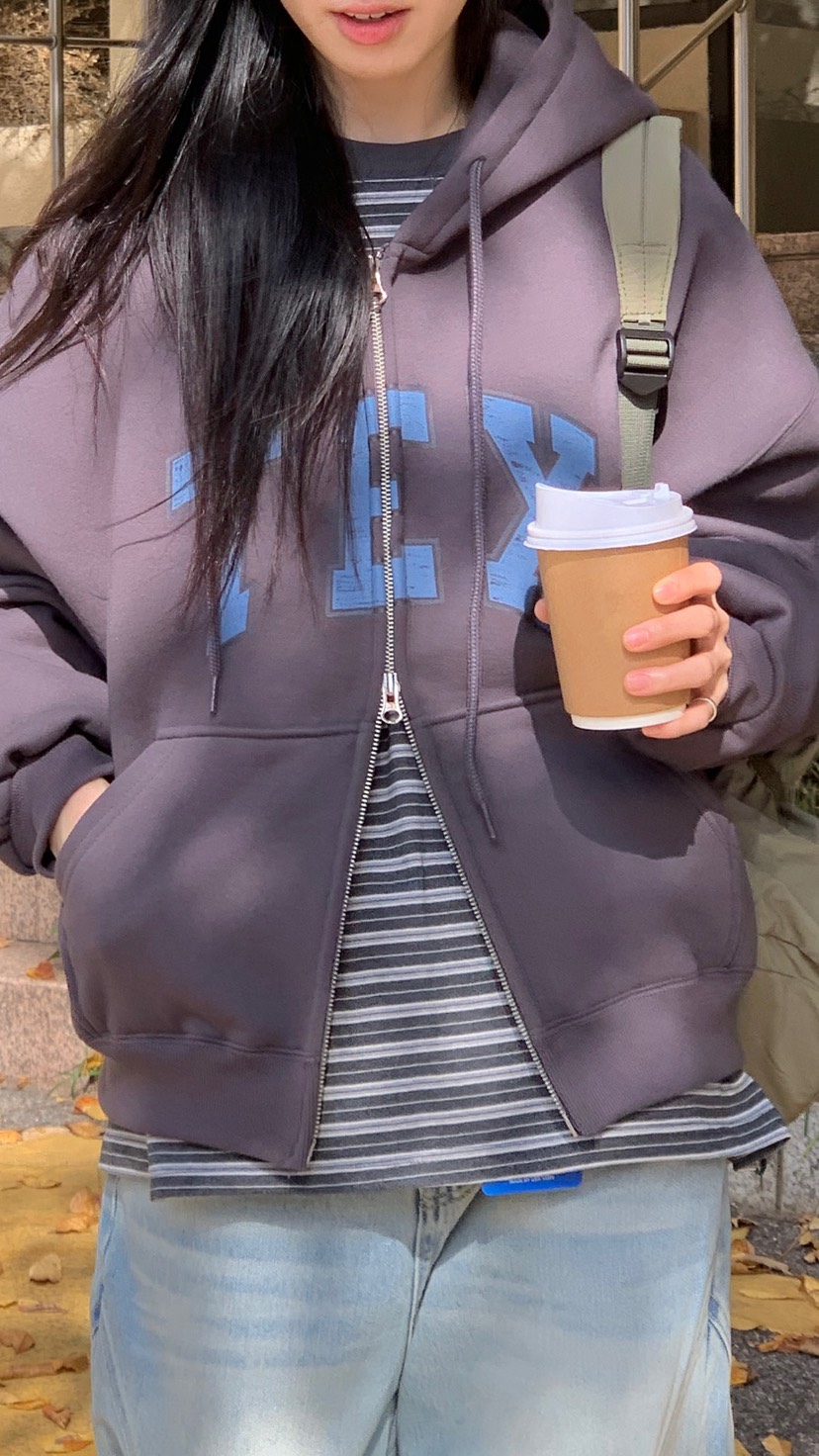 OVER RICH東大門㊣直郵女裝新款25秋冬推薦熱賣夾克拉鏈連帽OVER RICH夾克