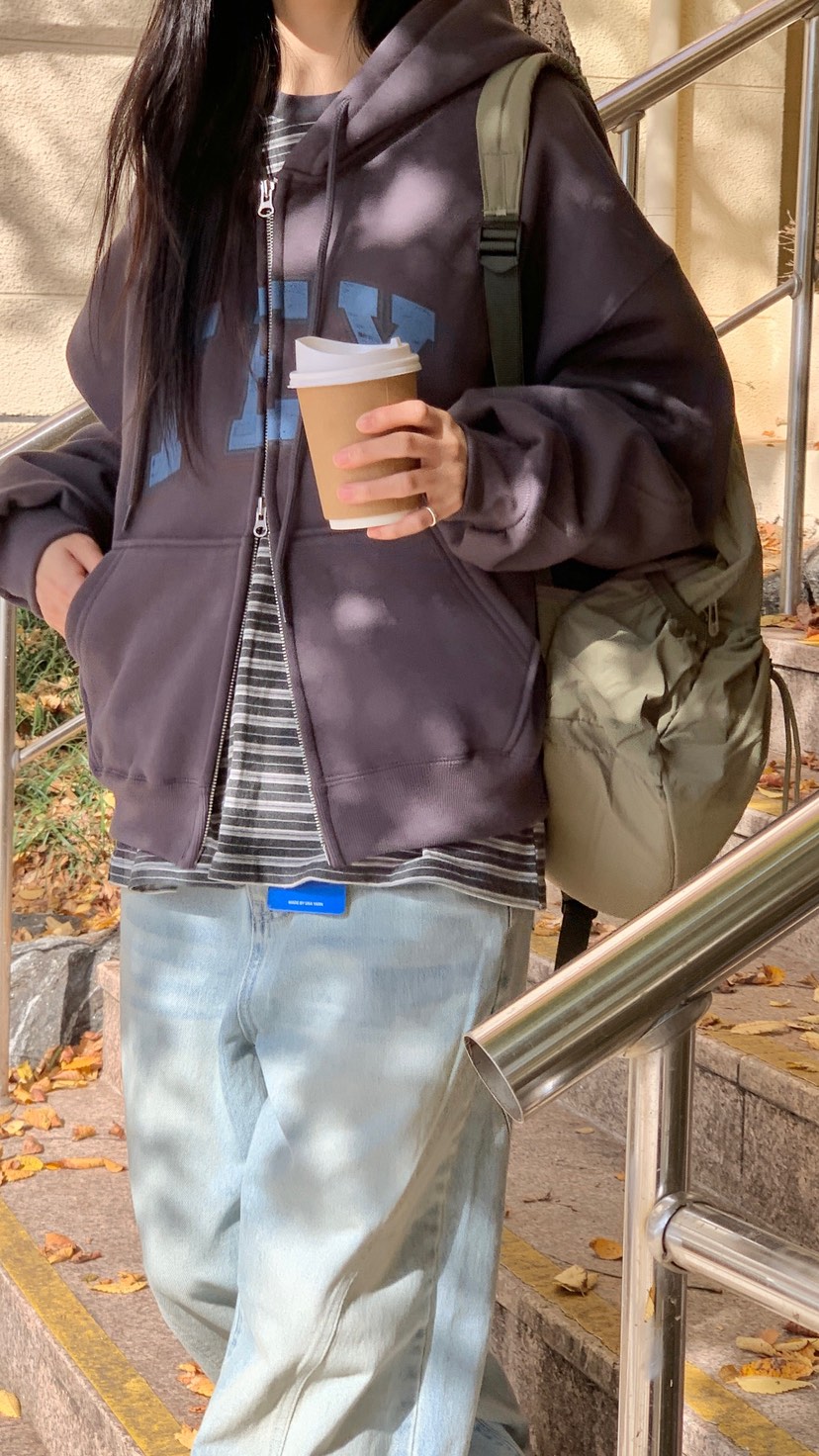 OVER RICH東大門㊣直郵女裝新款25秋冬推薦熱賣夾克拉鏈連帽OVER RICH夾克