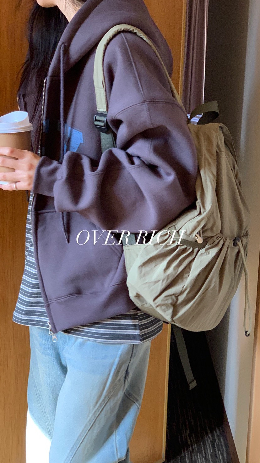 OVER RICH東大門㊣直郵女裝新款25秋冬推薦熱賣夾克拉鏈連帽OVER RICH夾克