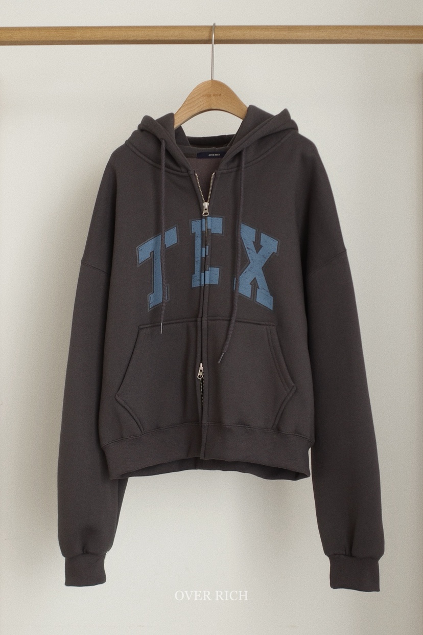 OVER RICH東大門㊣直郵女裝新款25秋冬推薦熱賣夾克拉鏈連帽OVER RICH夾克圖色2