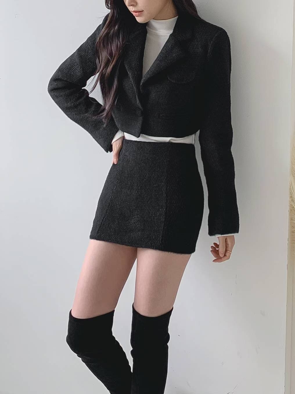 LAURENT東大門㊣代購女裝新款休閑人氣25秋冬職業熱賣時尚短裙LAURENT短裙圖色2