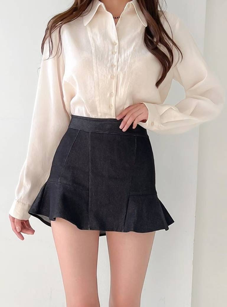 LAURENT東大門㊣直郵女士新品25秋冬熱賣職業人氣時尚短裙喇叭LAURENT短裙圖色2