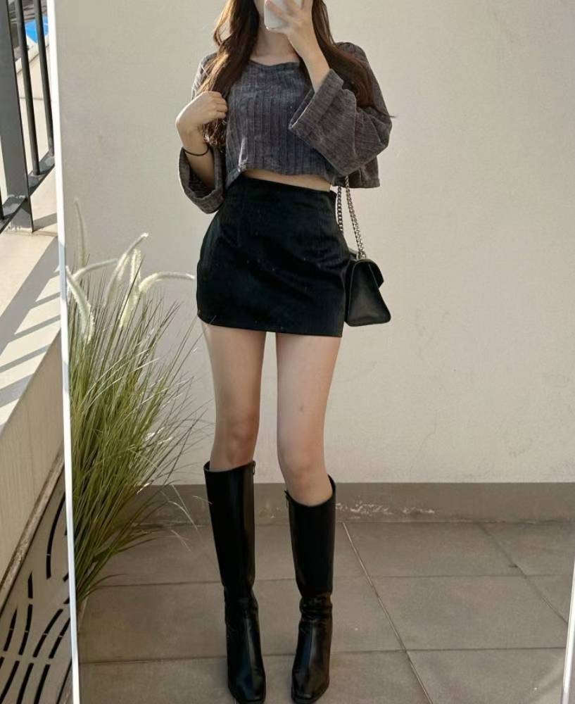 LAURENT韓國直郵㊣女士新款職業時尚人氣推薦休閑長袖T恤短款LAURENT長袖T恤圖色4