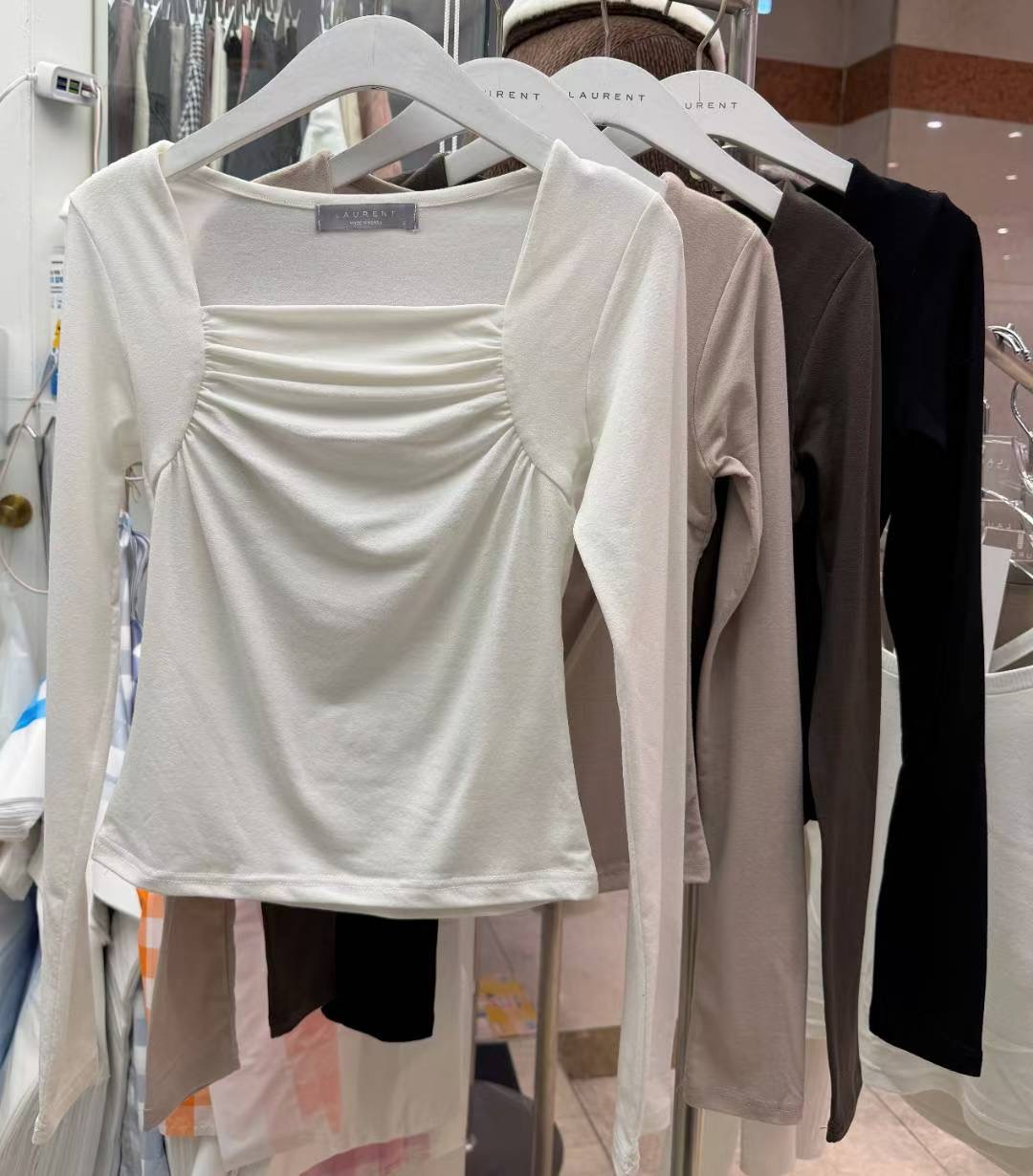 LAURENT東大門㊣直郵女裝新品推薦休閑人氣職業熱賣長袖T恤LAURENT長袖T恤圖色3左三色