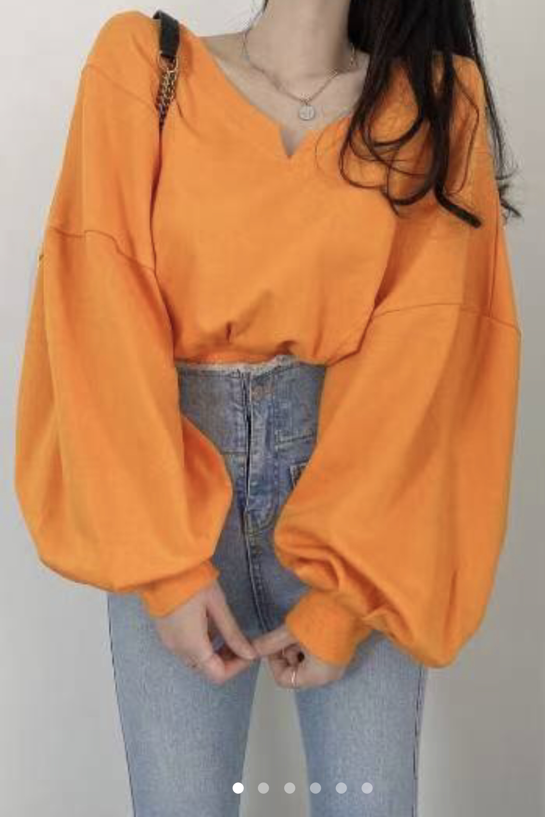 LAURENT東大門㊣代購女裝新款人氣時尚25秋冬職業長袖T恤V領LAURENT長袖T恤圖色2