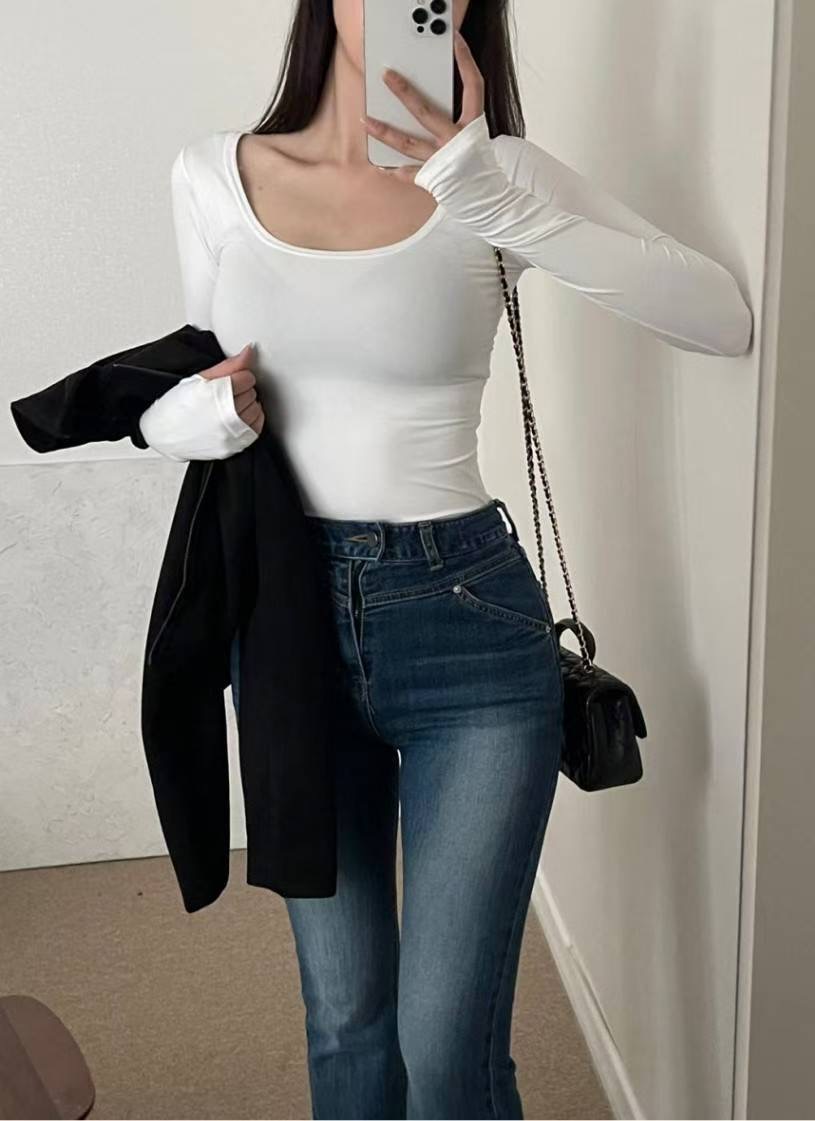 LAURENT韓國直郵㊣女士新款推薦休閑25秋冬長袖T恤保暖修身LAURENT長袖T恤