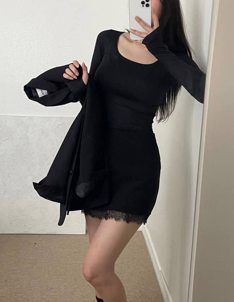 LAURENT韓國直郵㊣女士新款推薦休閑25秋冬長袖T恤保暖修身LAURENT長袖T恤圖色3