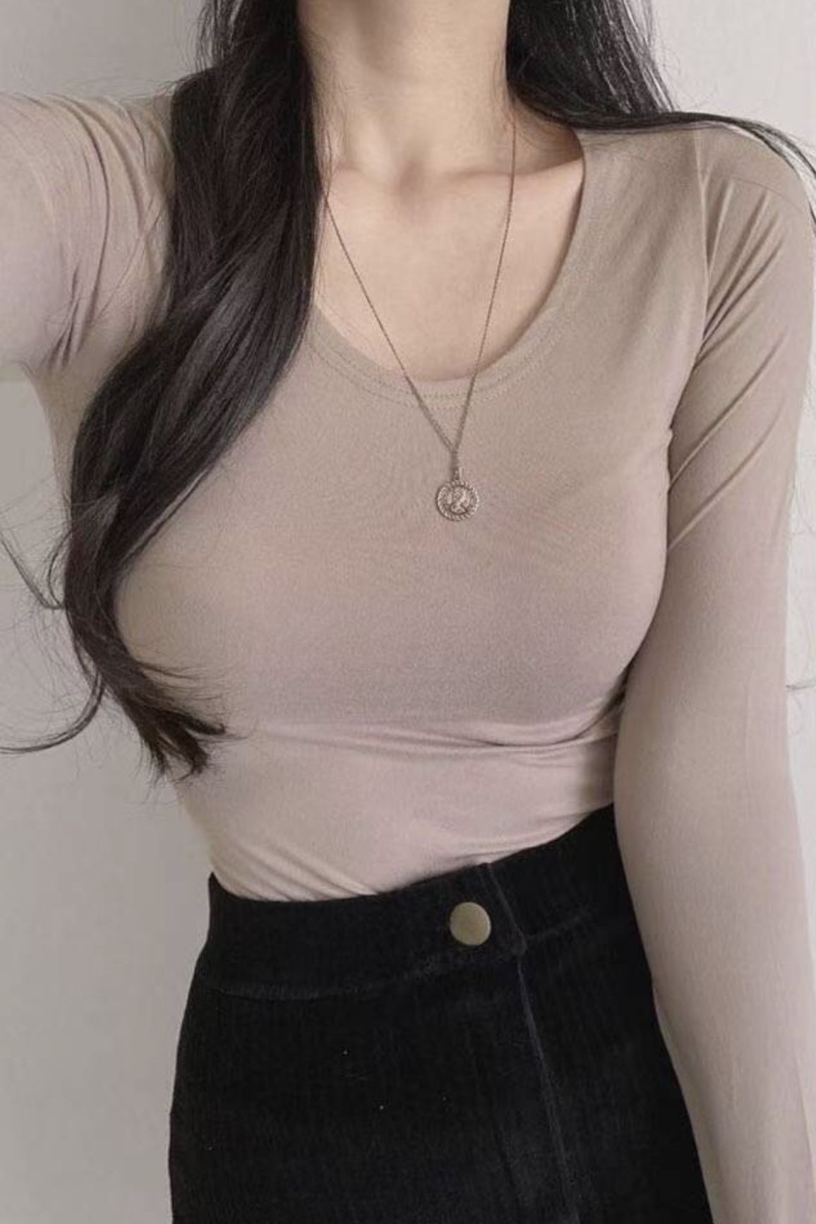 LAURENT東大門㊣代購女裝新品休閑職業人氣時尚25秋冬長袖T恤LAURENT長袖T恤圖色3