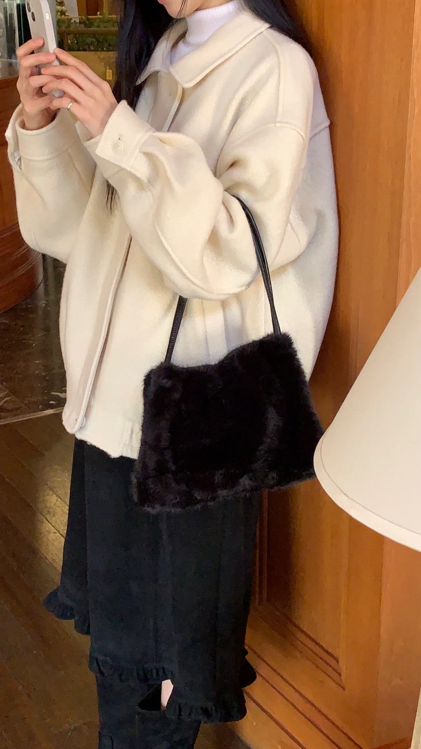 OVER RICH東大門㊣實拍女裝新品25秋冬人氣熱賣休閑短款大衣OVER RICH短款大衣