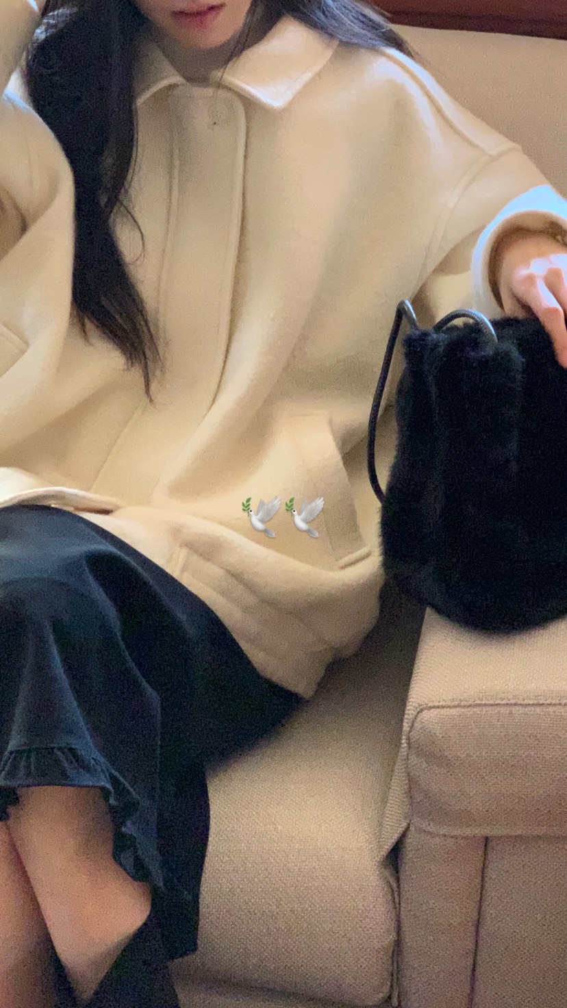 OVER RICH東大門㊣實拍女裝新品25秋冬人氣熱賣休閑短款大衣OVER RICH短款大衣