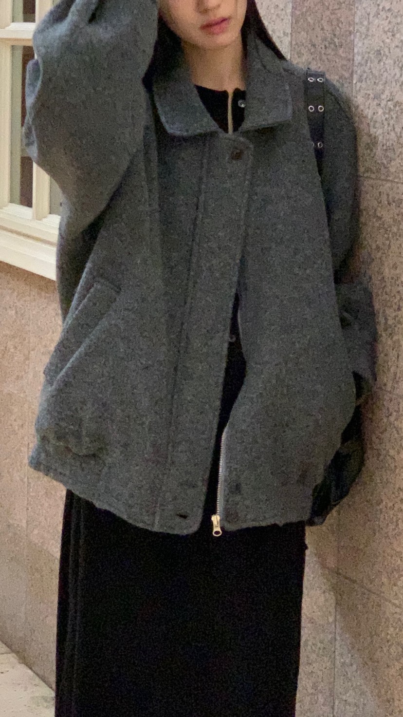 OVER RICH東大門㊣實拍女裝新品25秋冬人氣熱賣休閑短款大衣OVER RICH短款大衣