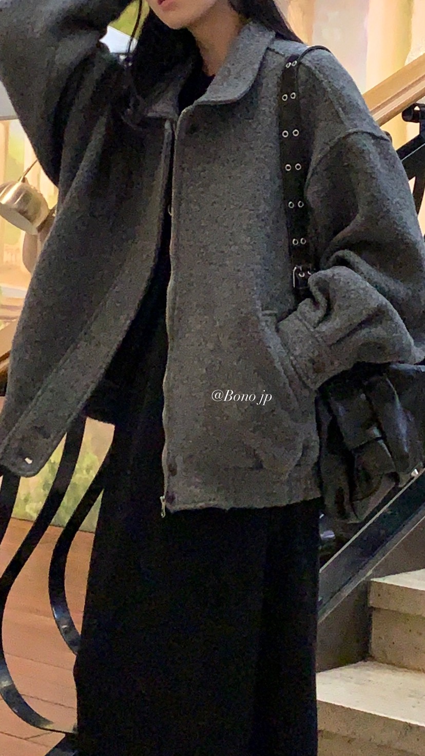 OVER RICH東大門㊣實拍女裝新品25秋冬人氣熱賣休閑短款大衣OVER RICH短款大衣