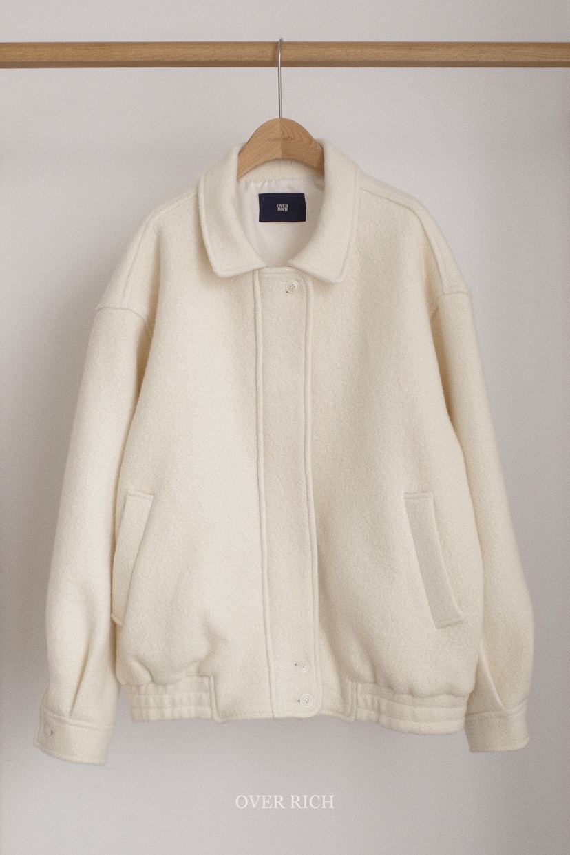 OVER RICH東大門㊣實拍女裝新品25秋冬人氣熱賣休閑短款大衣OVER RICH短款大衣圖色1