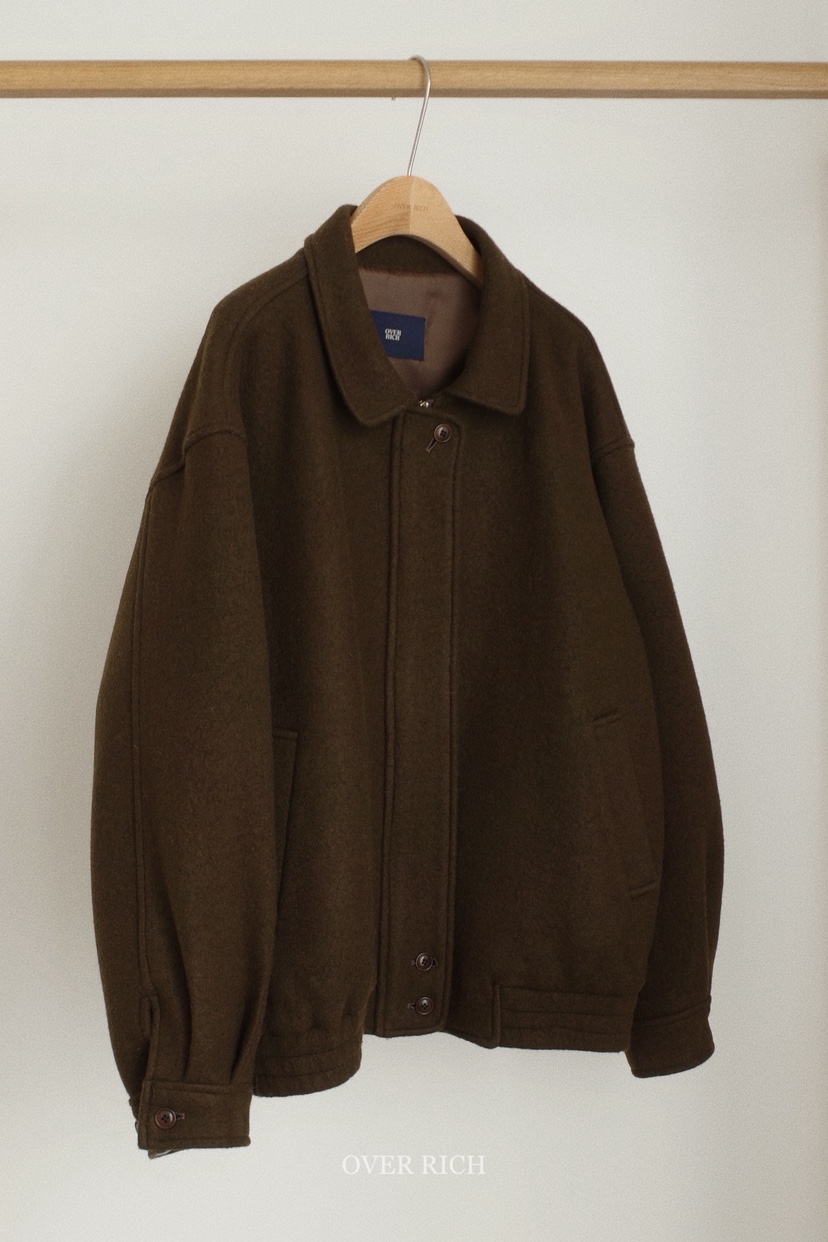 OVER RICH東大門㊣實拍女裝新品25秋冬人氣熱賣休閑短款大衣OVER RICH短款大衣圖色2