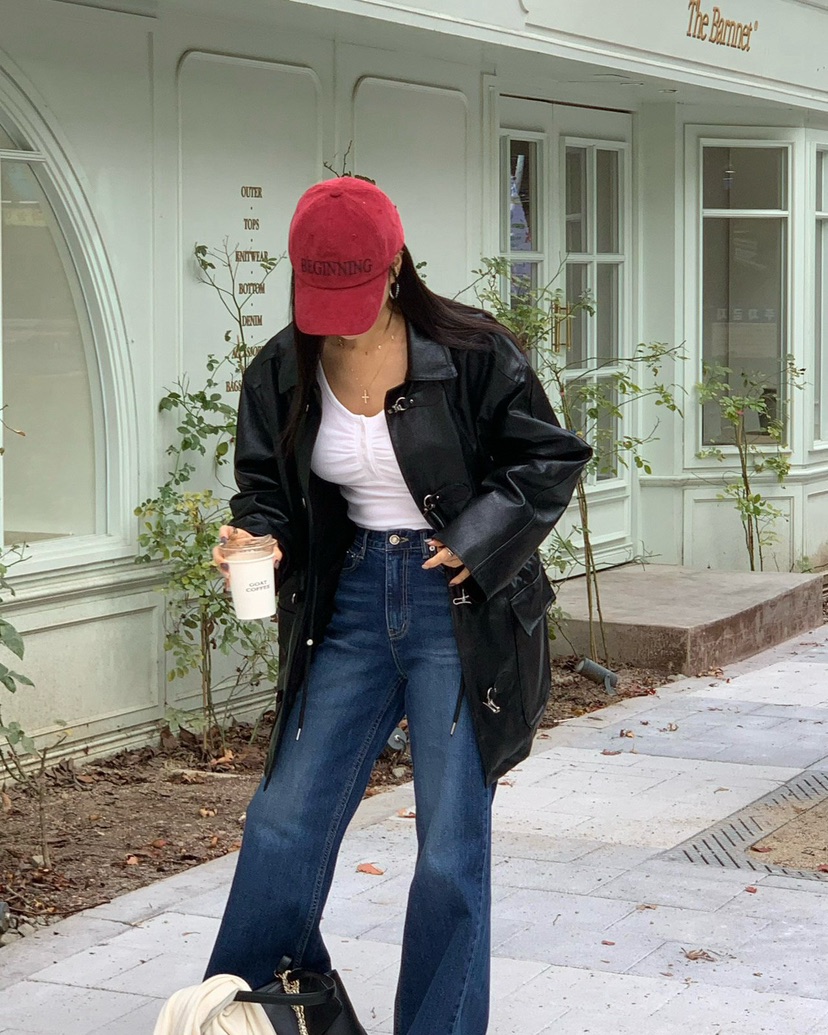 REVE CITE-L東大門㊣代購女士新品25秋冬長袖T恤褶皺紐扣REVE CITE長袖T恤