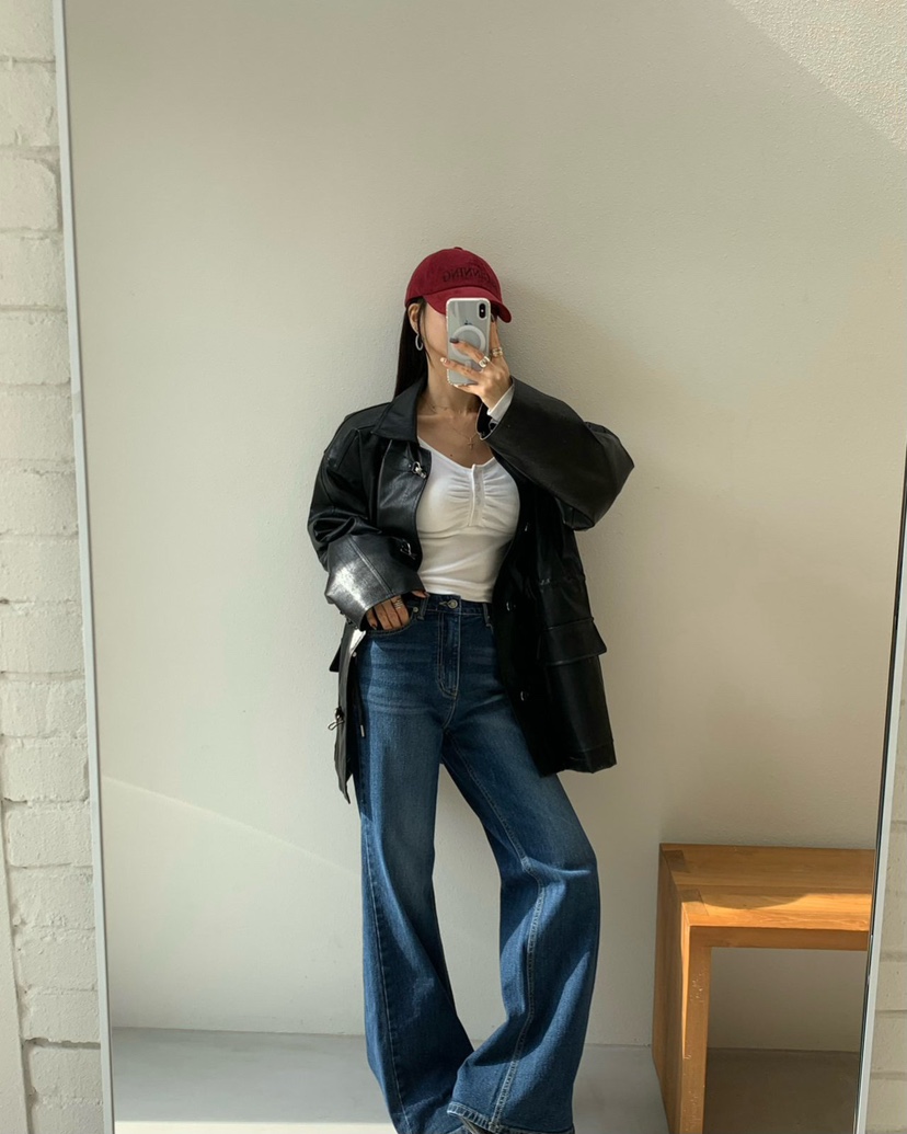 REVE CITE-L東大門㊣代購女士新品25秋冬長袖T恤褶皺紐扣REVE CITE長袖T恤