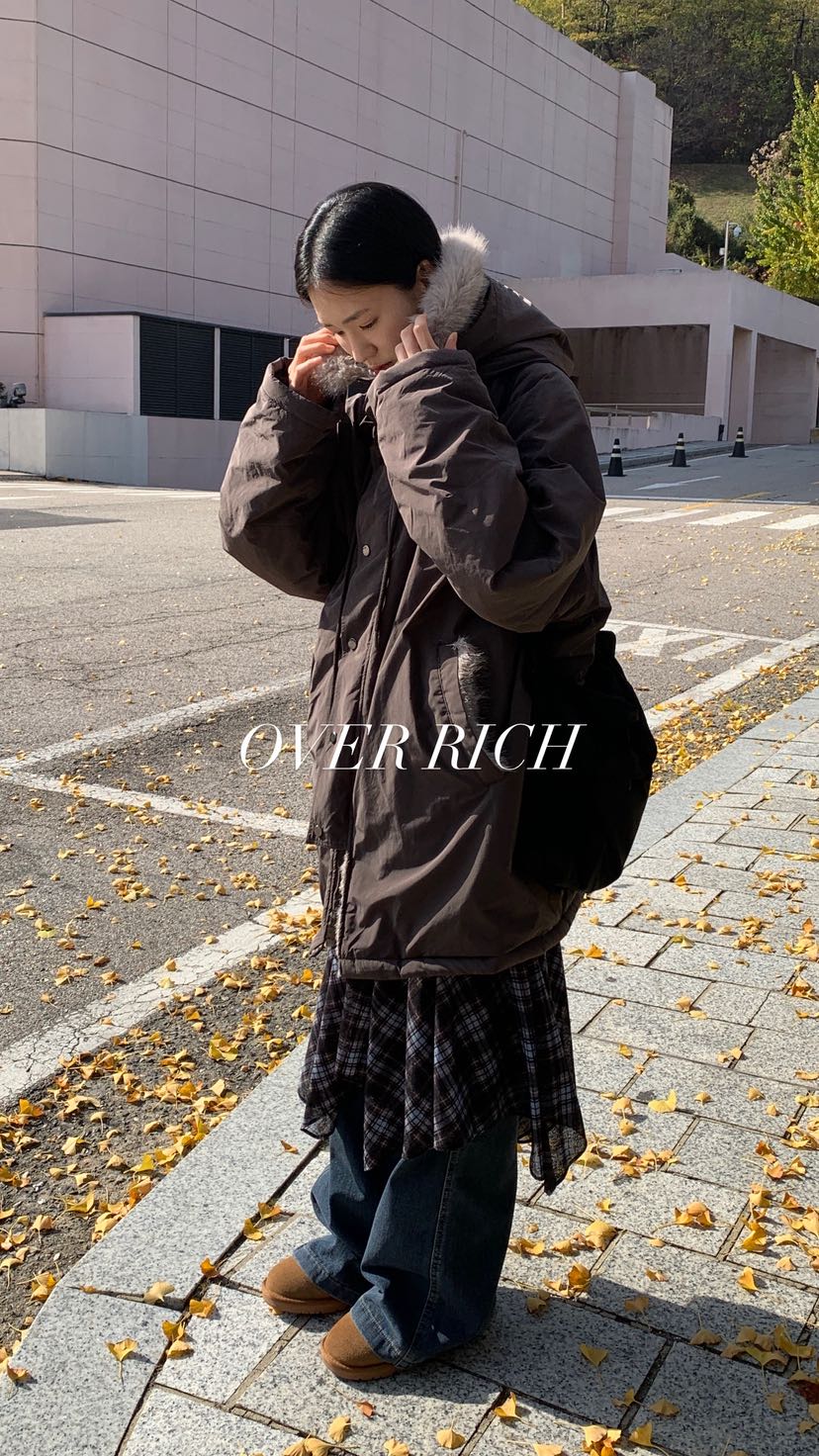 OVER RICH東大門㊣實拍女裝新品休閑熱賣25秋冬推薦長款棉服OVER RICH長款棉服
